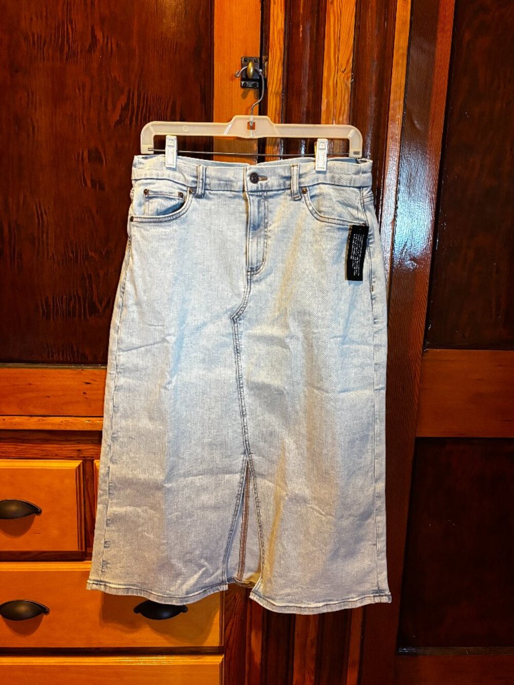Canyon Retreat Denim Light Wash Midi Skirt Size 12